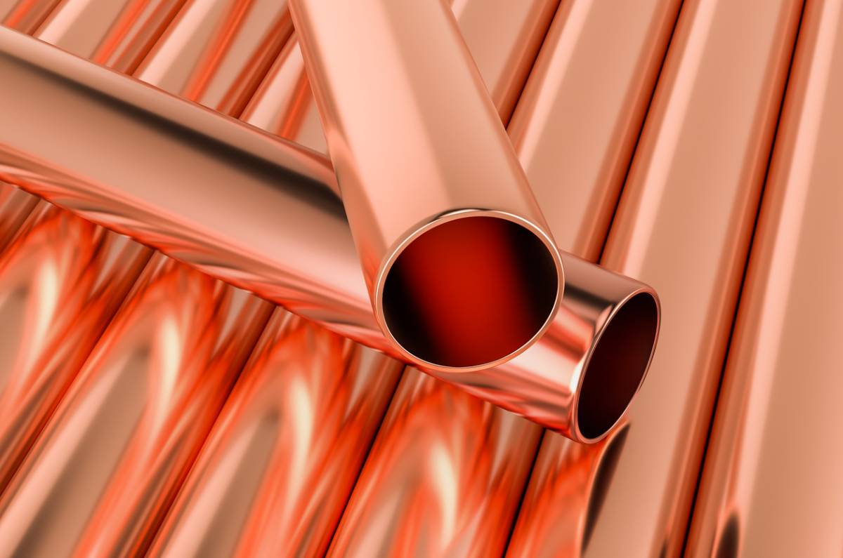 concept image of copper pipes